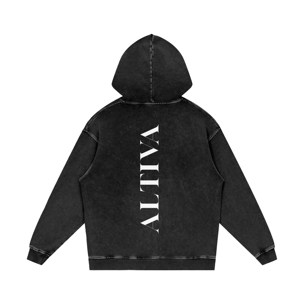 Snow Washed Loose Cotton Hoodie