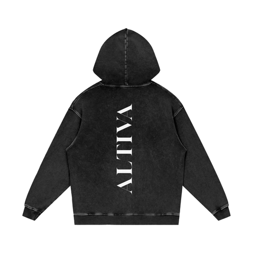 Snow Washed Loose Cotton Hoodie