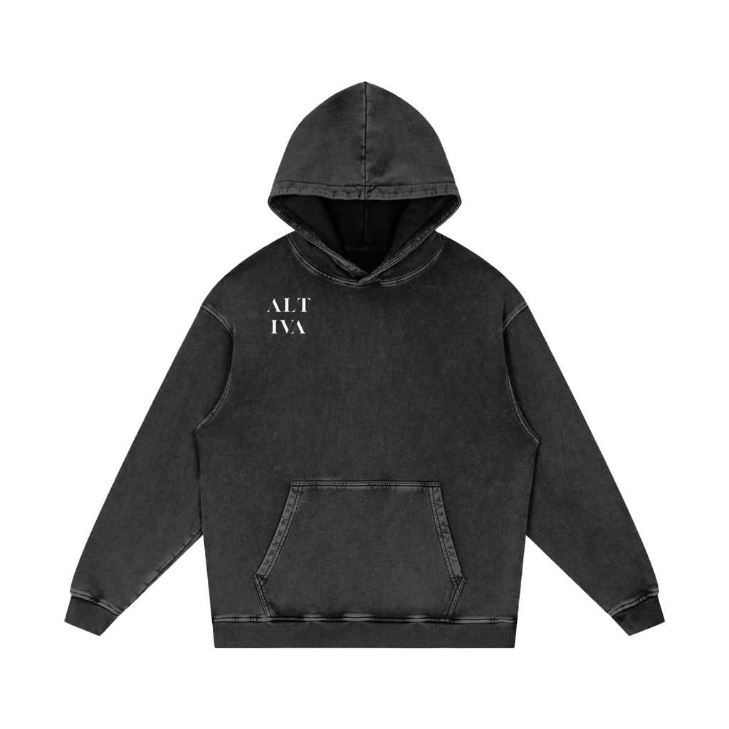 Snow Washed Loose Cotton Hoodie